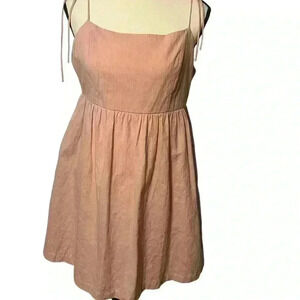 Altar’d State Women’s size Large Sleeveless pink Dress/ pockets/ tie straps/ zip